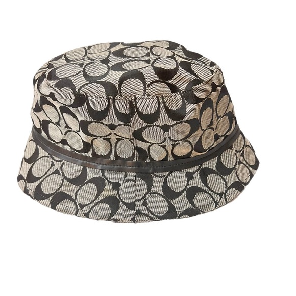 Coach Other - Coach Vintage Y2K Signature Bucket Hat Logo C Monogram Leather Band Women’s M/L